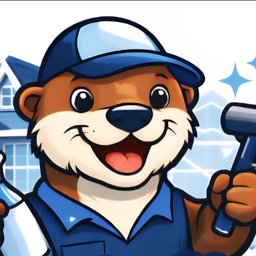 Otterly Clean Exteriors otter mascot logo